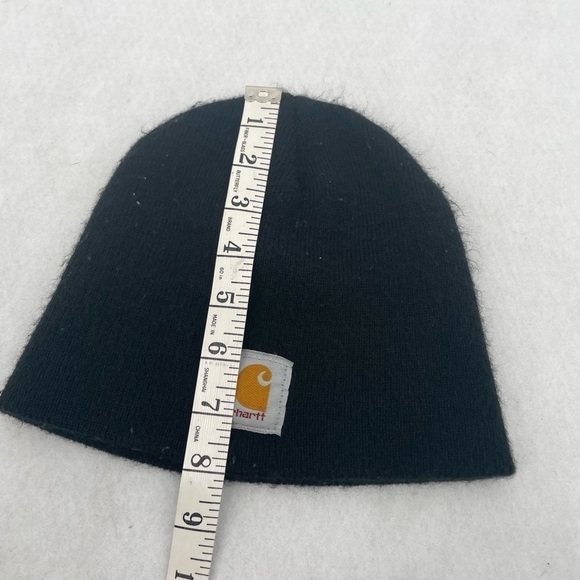 CARHARTT Men’s Black Knit Beanie Logo Patch One Size Fits Most - Picture 5 of 7